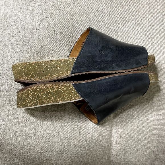 Josef Seibel Sandals US 11 EU 42 Tonga 51 Slides Slip-On Shoes Black Leather - Picture 9 of 10